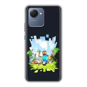 Чехол Майнкрафт на Realme NARZO 50i Prime (AlphaPrint) Minecraft (персонажи Minecraft)