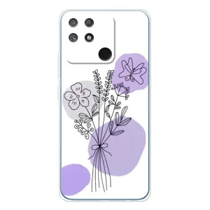 Силконовий чохол з принтом в квітах на Realme NARZO 80 Lite 4G (Букет фіолетова абстракція)