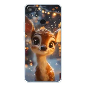 Яскравий чохол для Realme NARZO 80 Lite 4G з Зимові Оленята (Оленятко серед гірлянд)