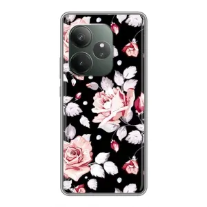 Чехлы с Цветами для RealMe Neo7 (VPrint) (Цветочки на черном)