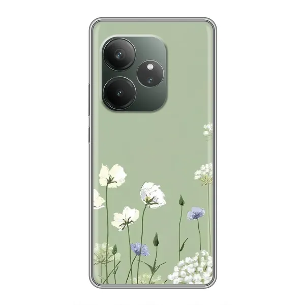 Чохол з принтом «Квіти на зеленому» для RealMe Neo7