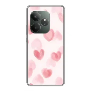 Чехол с розовым рисунком для RealMe Neo7 (Розовые сердечки)