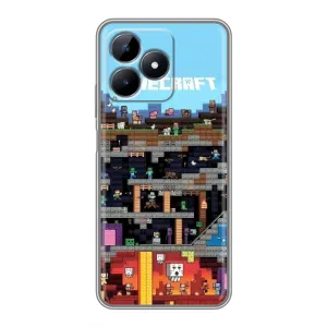 Чехол Майнкрафт на Realme Note 50 (AlphaPrint) Minecraft (фон Minecraft)