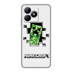Чехол Майнкрафт на Realme Note 50 (AlphaPrint) Minecraft (крипер Майнкрафт)