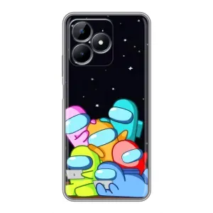 Чехол Амонг Ас для Realme Note 50 (AlphaPrint) (Скины в космосе)