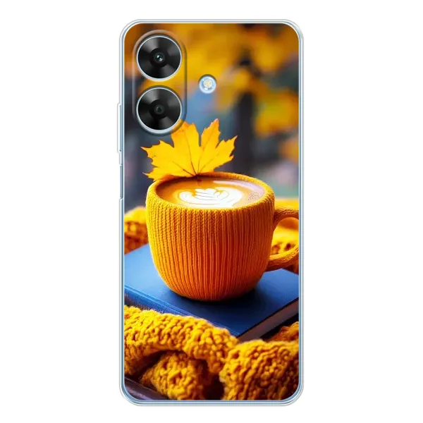 Чехол с принтом «Кофе на желтом пледе» для Realme Note 60x