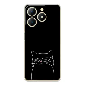 Чехол с рисунком кот на RealMe Note 70