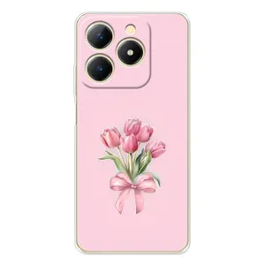 Чехол с розовым рисунком для RealMe Note 70