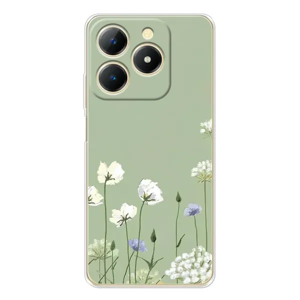 Чехол с принтом «Цветы на зеленом» для Realme Note 70