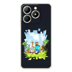 Чохол з принтом «персонажі Minecraft» для Realme Note 70