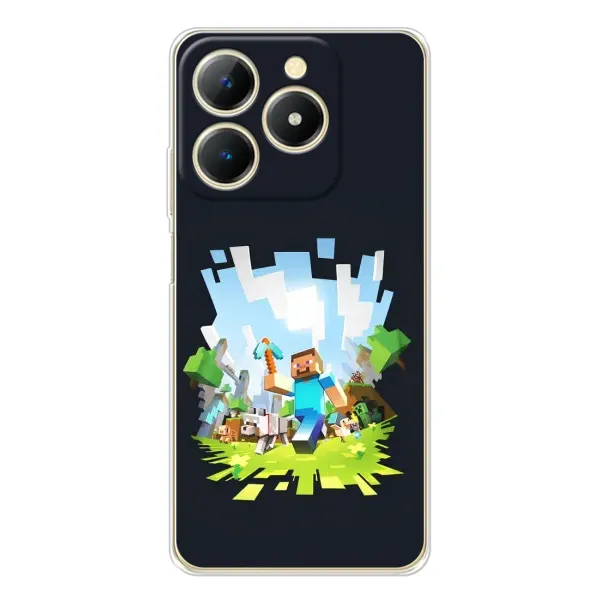 Чохол з принтом «персонажі Minecraft» для Realme Note 70 Чохол з принтом «персонажі Minecraft» для Realme Note 70