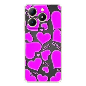 Чехлы для любимой на РеалМі Нет 70 (VPrint) (Pink hearts)