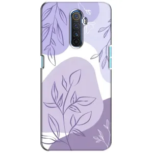 Силиконовый чехол с принтом в цветах на Realme X2 Pro (Фиолетовые листья абстракция)