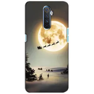 Новорічні, Святкові Чохли для Realme X2 Pro - 2024 год (Санта на місяці)
