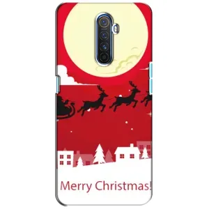 Рождественские Чехлы для Realme X2 Pro (VPrint) (Санта с оленями)