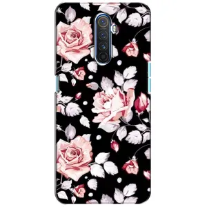 Чехлы с Цветами для Realme X2 Pro (VPrint) (Цветочки на черном)