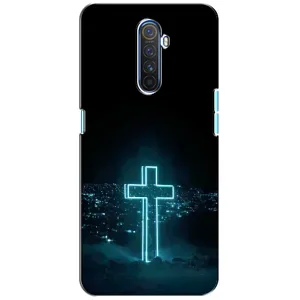 Чехол для Realme X2 Pro (AlphaPrint) - (Христианские) (Крест и город)