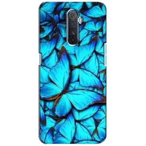 Чехол с принтом для Реалми Х2 Про - (Прикольные) (AlphaPrint) (Синие бабочки)