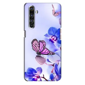 Чехлы с Цветами для Realme X50 Pro (VPrint) (Бабочка на цветочке)