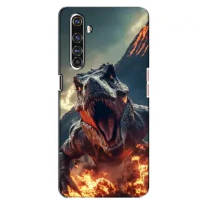 Чехол с картинкой «Хищники» для Realme X50 Pro (Огненный динозавр)