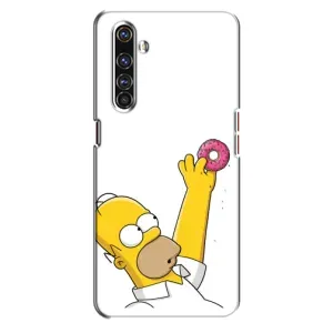 Чехол с Симпсонами для Realme X50 Pro (VPrint) (Гомер с пончиком)