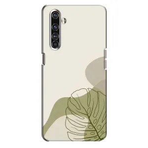 Силиконовый чехол с принтом в цветах на Realme X50 Pro (Зеленая монстера дизайн)