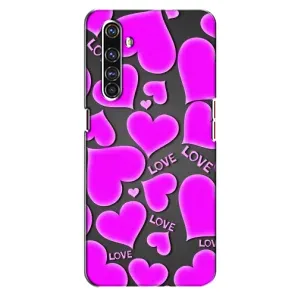 Чехлы для любимой на Реалми Х50 Про (VPrint) (Pink hearts)