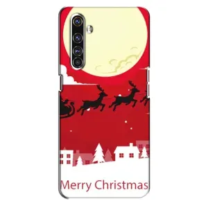 Рождественские Чехлы для Realme X50 Pro (VPrint) (Санта с оленями)