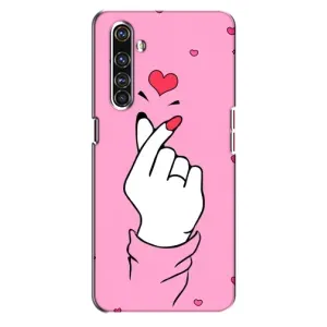 Чехол с принтом для Realme X50 Pro (AlphaPrint - Знак сердечка)