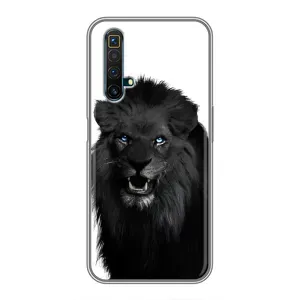 Чохли з картинкою животних Realme X50 (Чорний ЛЕВ)
