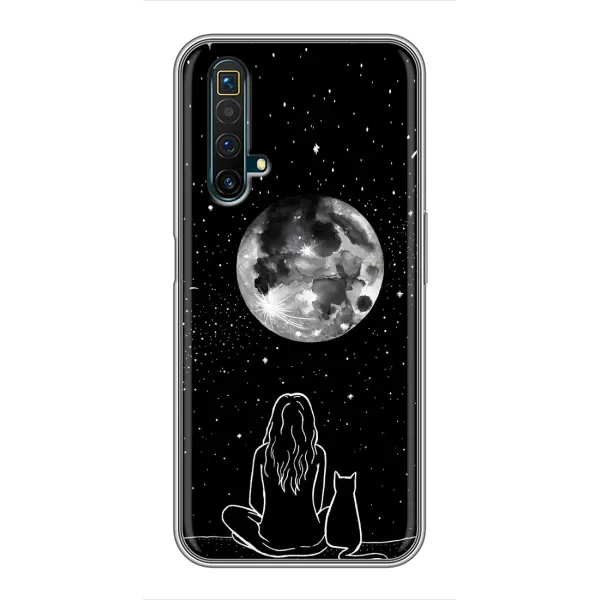 Чохол з принтом «Дівчина з котом» для Realme X50