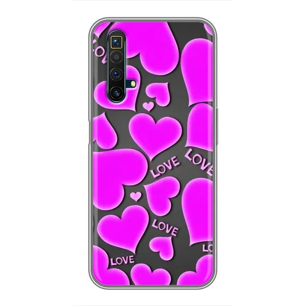 Чехол с принтом «Pink hearts» для Realme X50 Чехол с принтом «Pink hearts» для Realme X50