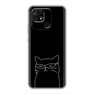 Чохол з принтом «Байдужий кіт» для Xiaomi Redmi 10C