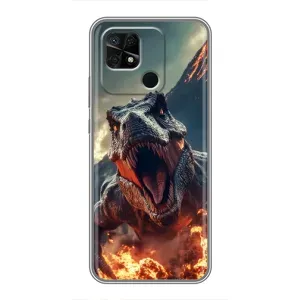 Чохол з принтом «Вогняний динозавр» для Xiaomi Redmi 10C