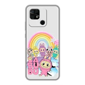 Чохол з принтом «Фон Лабубу» для Xiaomi Redmi 10C
