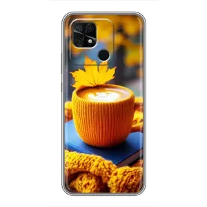 Чохол з принтом «Кава на жовтому пледі» для Xiaomi Redmi 10C