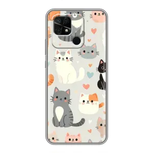 Чохол з принтом «Колаж котів» для Xiaomi Redmi 10C