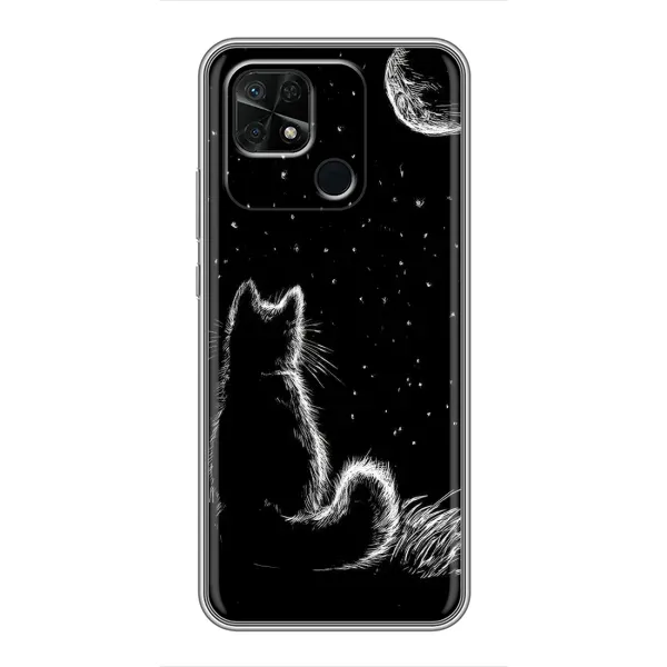Чохол з принтом «Котик і місяць» для Xiaomi Redmi 10C Чохол з принтом «Котик і місяць» для Xiaomi Redmi 10C