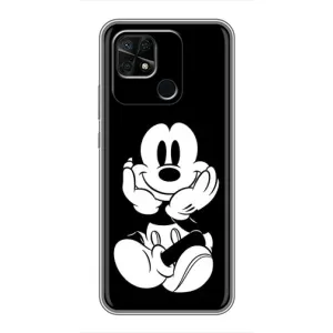 Міккі Маус чохол для Xiaomi Redmi 10C (AlphaPrint - Мультяшні) (Маус на чорному)