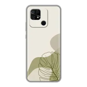 Силконовий чохол з принтом в квітах на Xiaomi Redmi 10C (Зелена монстера дизайн)