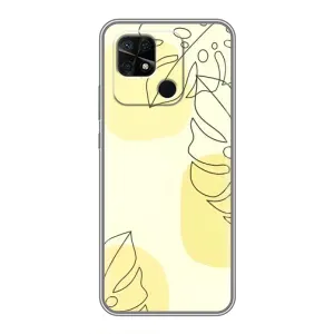 Силконовий чохол з принтом в квітах на Xiaomi Redmi 10C (Жовта монстера арт)