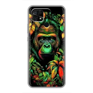 Чохол з принтом «Мавпа в квітах» для Xiaomi Redmi 10C