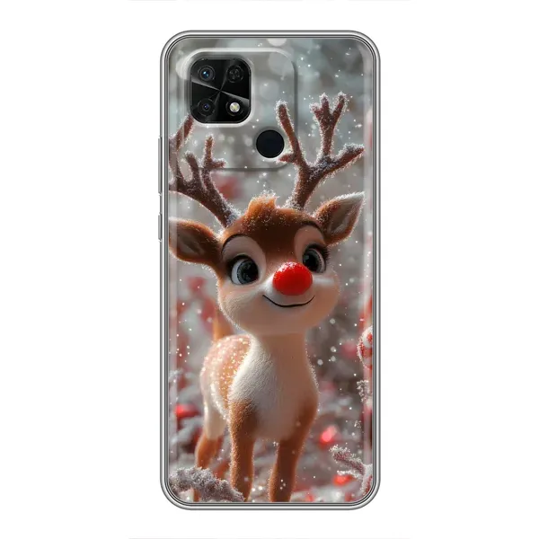 Чехол с принтом «Олень с носом» для Xiaomi Redmi 10C