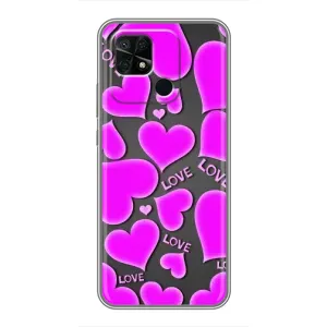 Чехлы для любимой на Сяомі Редмі 10Ц (VPrint) (Pink hearts)