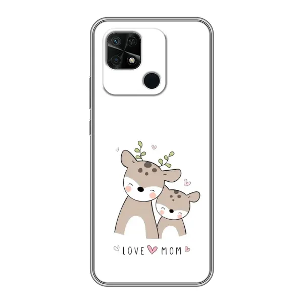 Чохол з принтом «Оленята мама і малюк» для Xiaomi Redmi 10C