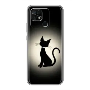 Чохол з принтом «Силует котика» для Xiaomi Redmi 10C