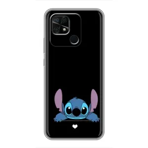 Чохол з принтом Стіч на Xiaomi Redmi 10C (Стіч на чорному)