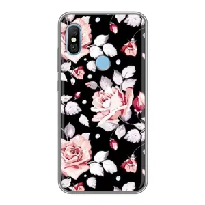Чохли з квітами для Xiaomi Redmi 6 pro (VPrint) (Квіти на чорному)
