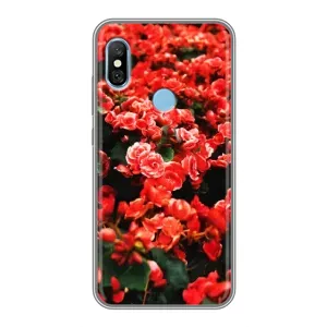 Чохли з квітами для Xiaomi Redmi 6 pro (VPrint) (Квіти червоні)