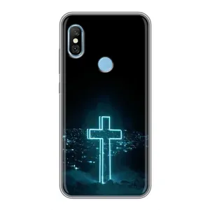 Чехол для Xiaomi Redmi 6 pro (AlphaPrint) - (Христианские) (Крест и город)